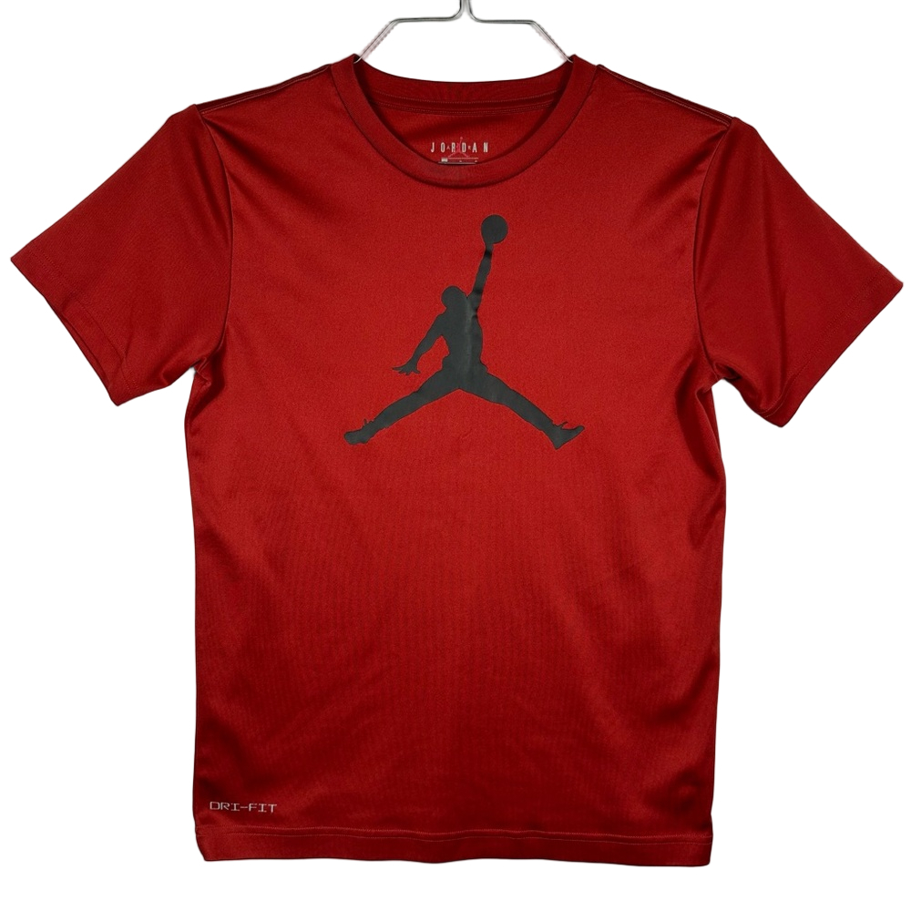 Jordan Dri-Fit Kids Maroon Short Sleeve Tee with Jump Man Logo Size Large 12-13